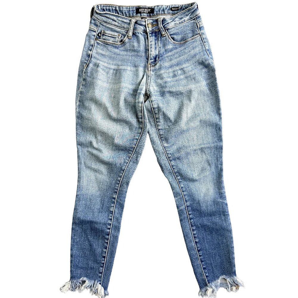 JUDY BLUE Los Angeles Apricot Skinny Fit Jeans Size 0/24 Drawstring Waist Y2K
